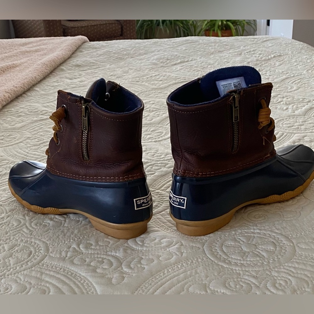 Sperry Navy and Brown Shoes with Tan Accents - Picture 2 of 5